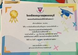 เกียรติบัตรรายการคณิตคิดเลขเร็ว รองชนะเลิศ อันดับ 1 โรงเรียนอนุบาลสุพรรณบุรี